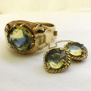 SARAH COVENTRY Rare Gold Bracelet & Earrings Set